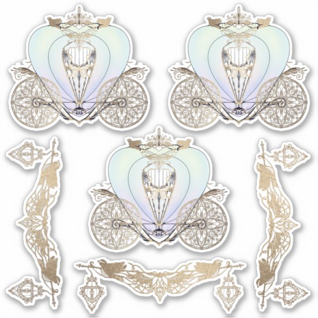 Cinderella's Fairytale Coach and lanterns Sticker (Front)