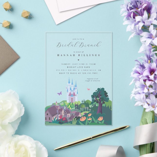 Cinderella's Whimsical Castle | Bridal Brunch Acrylic Invitations (Insitu (Wedding))