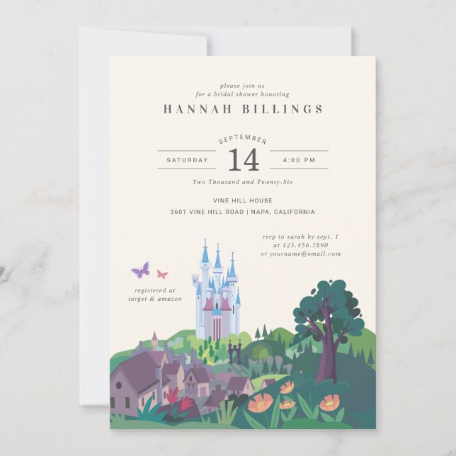 Cinderella's Whimsical Castle Bridal Shower Invitation (Front)