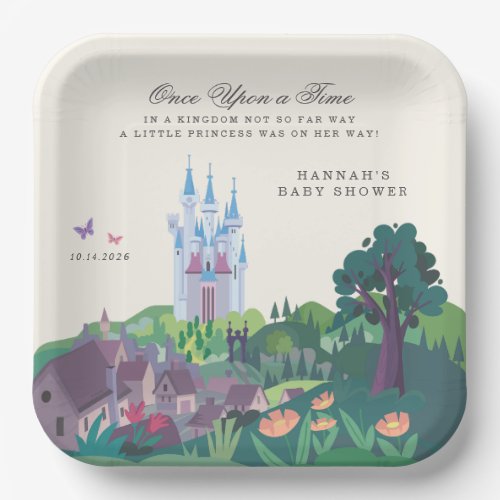 Cinderellas Whimsical Castle _ Girl Baby Shower Paper Plates