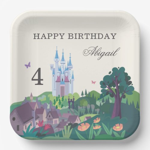Cinderellas Whimsical Castle _ Girls Birthday Paper Plates