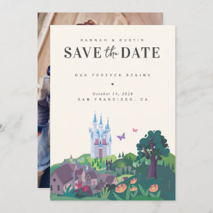 Cinderella's Whimsical Castle Photo Save the Date