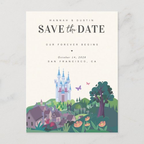 Cinderellas Whimsical Castle  Save the Date Postcard
