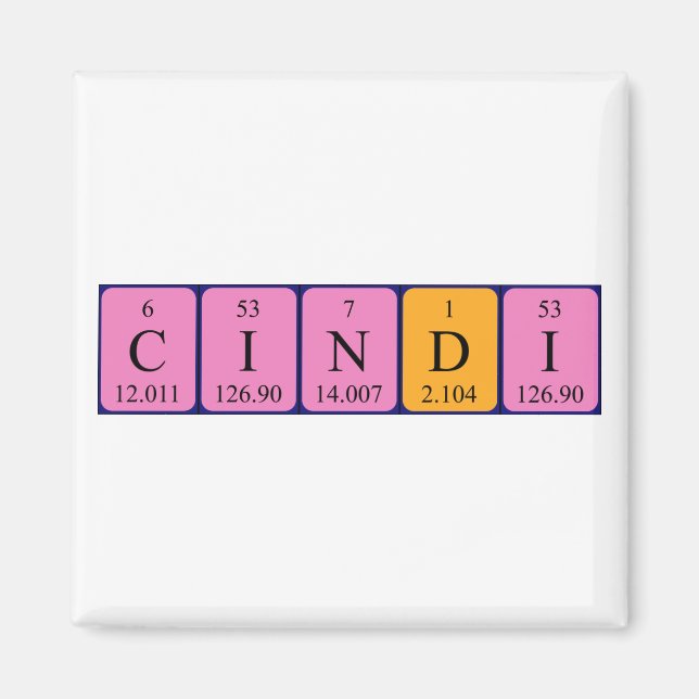 Cindi periodic table name magnet (Front)