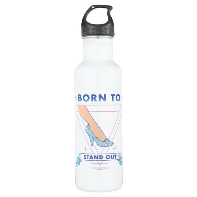 Cindrella Glass Slipper "Born To Stand Out" Stainless Steel Water Bottle (Front)