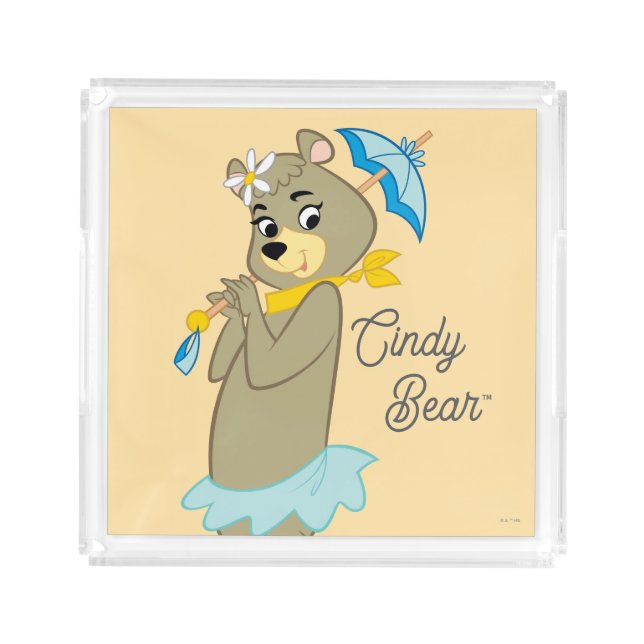 Cindy Bear Holding Parasol Acrylic Tray (Front)