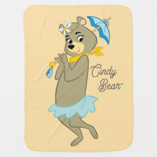 Cindy Bear Holding Parasol Baby Blanket