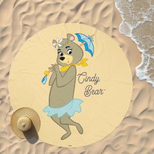 Cindy Bear Holding Parasol Beach Towel
