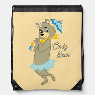 Cindy Bear Holding Parasol Drawstring Bag