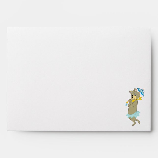 Cindy Bear Holding Parasol Envelope (Front)