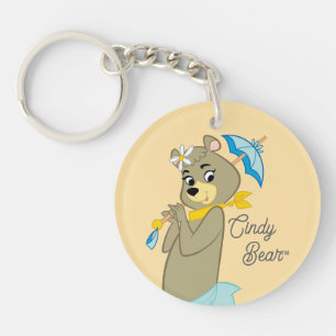 Cindy Bear Holding Parasol Keychain