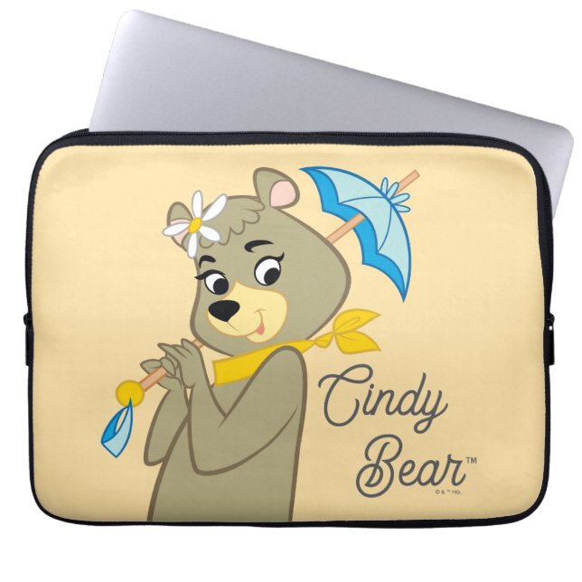 Cindy Bear Holding Parasol Laptop Sleeve (Front)