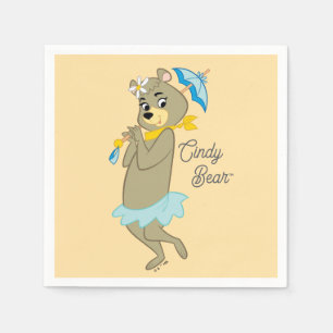 Cindy Bear Holding Parasol Napkins