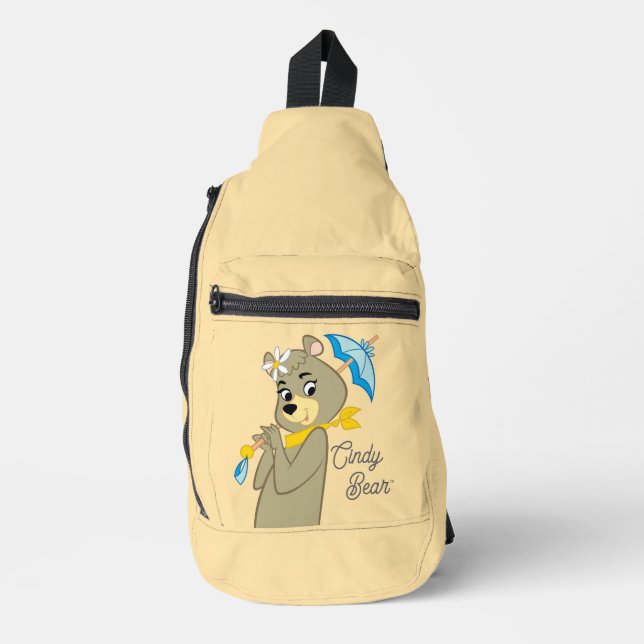 Cindy Bear Holding Parasol Sling Bag (Front)