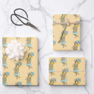 Cindy Bear Holding Parasol Wrapping Paper Sheets