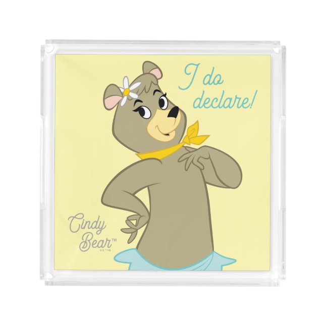 Cindy Bear Playful Pose Acrylic Tray (Front)