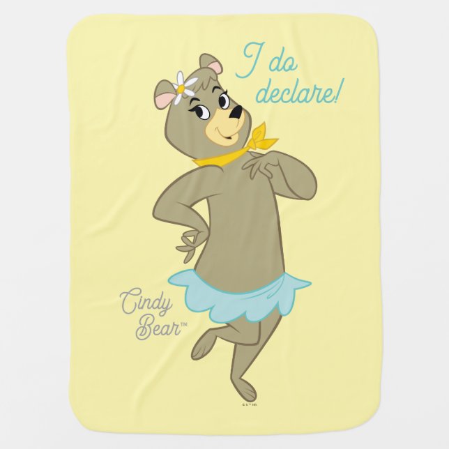 Cindy Bear Playful Pose Baby Blanket (Front)