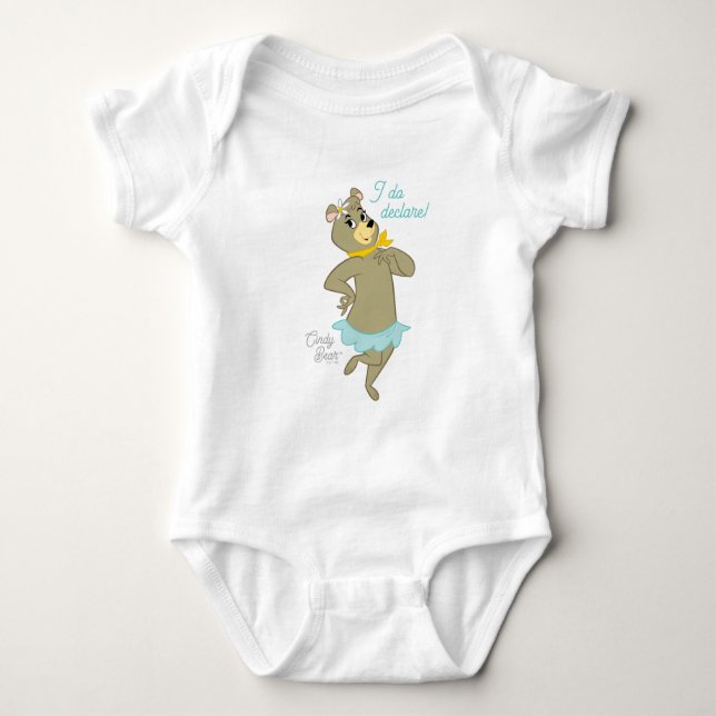 Cindy Bear Playful Pose Baby Bodysuit (Front)