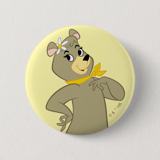 Cindy Bear Playful Pose Button (Front)