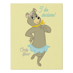 Cindy Bear Playful Pose Faux Canvas Print