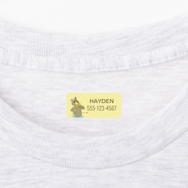 Cindy Bear Playful Pose Kids' Labels (Affixed)