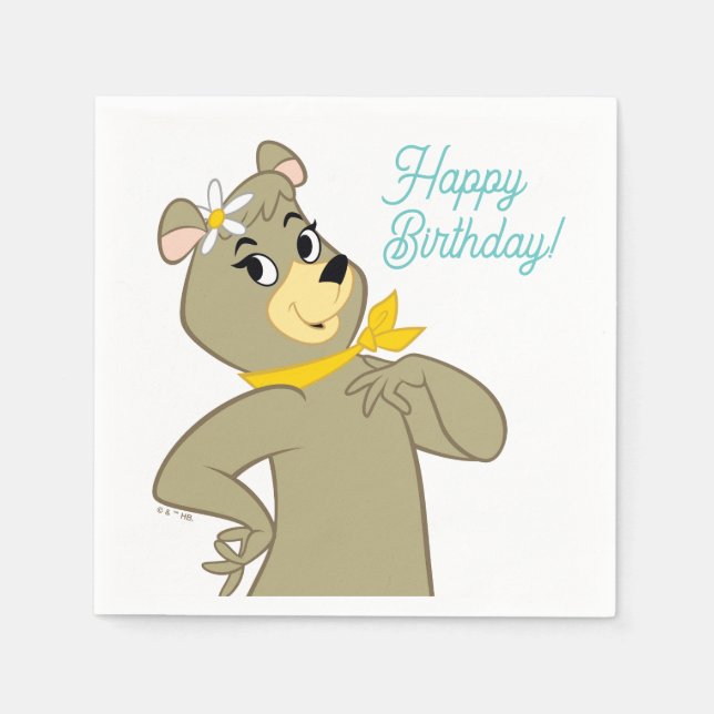 Cindy Bear Playful Pose Napkins (Front)