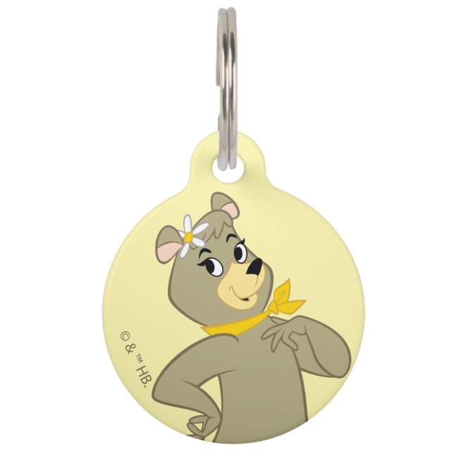 Cindy Bear Playful Pose Pet ID Tag (Front)
