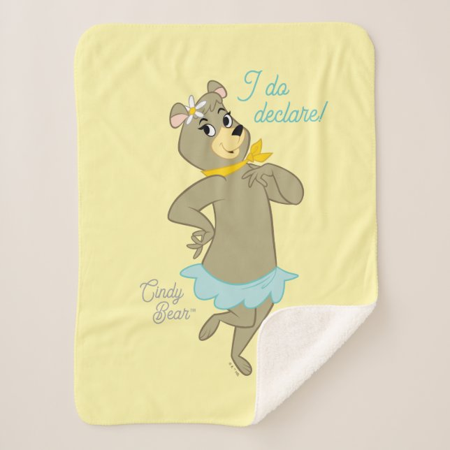 Cindy Bear Playful Pose Sherpa Blanket (Front)