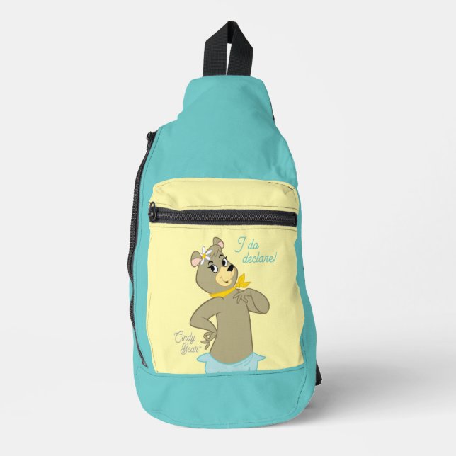 Cindy Bear Playful Pose Sling Bag (Front)