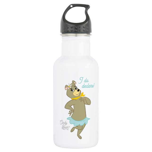 Cindy Bear Playful Pose Stainless Steel Water Bottle (Front)