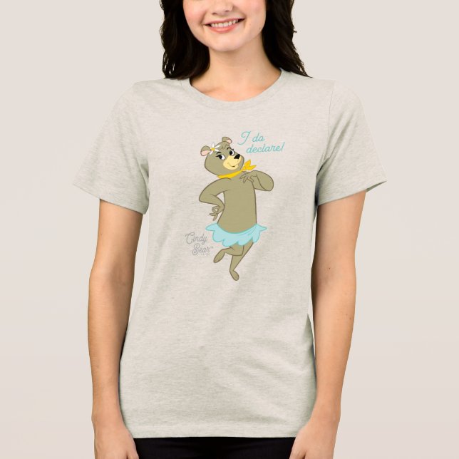 Cindy Bear Playful Pose Tri-Blend Shirt (Front)