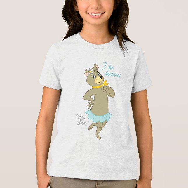 Cindy Bear Playful Pose Tri-Blend Shirt (Front)