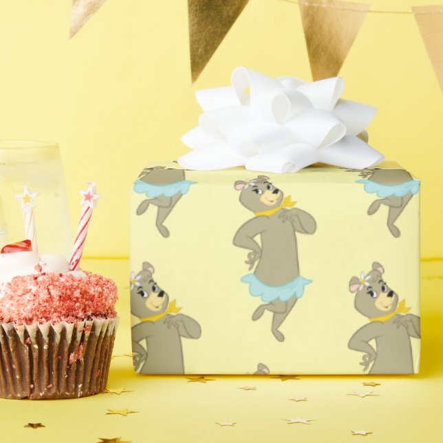 Cindy Bear Playful Pose Wrapping Paper (Birthday Party)