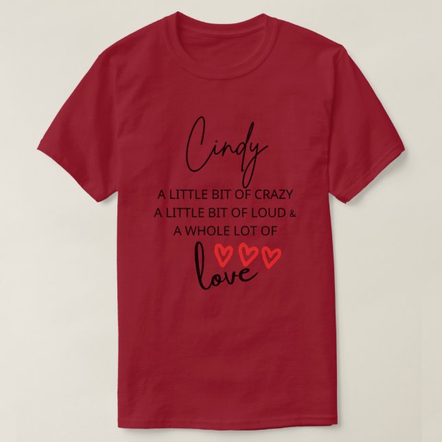 Cindy Colorful Love T-Shirt (Design Front)