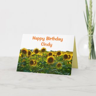 Cindy Happy Birthday Sunflower Field Card
