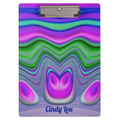 CINDY LOU  3D Pink Purple Green Blue Clipboard