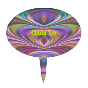 CINDY LOU ~ COOL 3D FRACTAL PATTERN ~  CAKE TOPPER