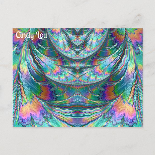 CINDY LOU ~ Oozing Pastels ~ 3D Fractal Design ~ Postcard (Front)