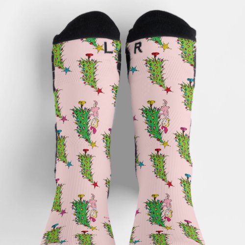 Cindy_Lou Who and Christmas Tree Pattern Socks
