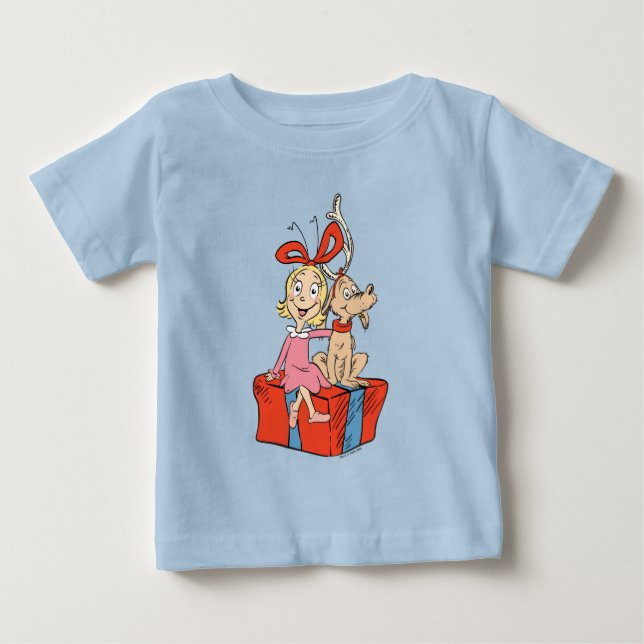 Cindy Lou Who and Max on a Present Baby T-Shirt (Front)
