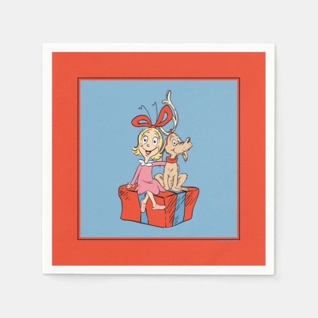 Cindy Lou Who and Max on a Present Napkins (Front)