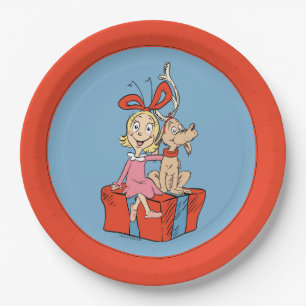 Cindy Lou Who and Max on a Present Paper Plates
