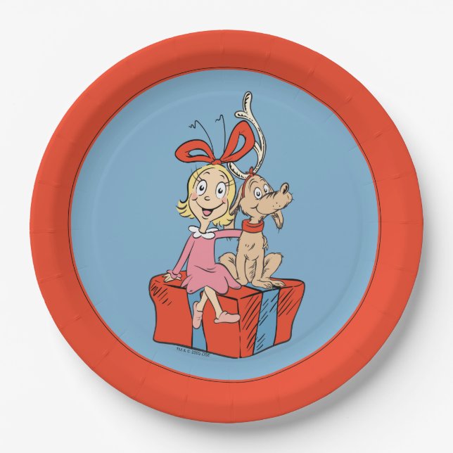 Cindy Lou Who and Max on a Present Paper Plates (Front)