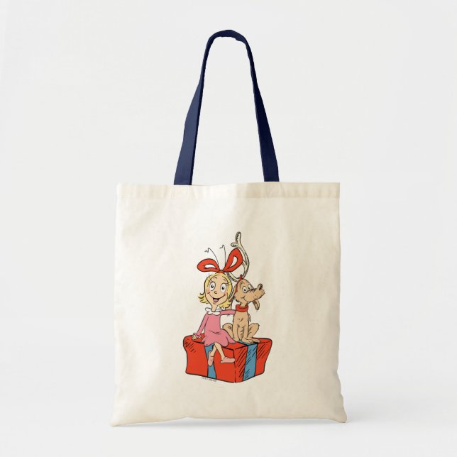 Cindy Lou Who and Max on a Present Tote Bag (Front)