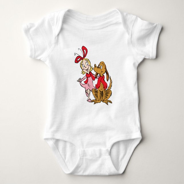 Cindy Lou Who and Max the Dog Baby Bodysuit (Front)
