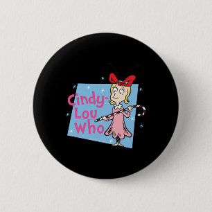 Cindy Lou Who Candy Cane T Shirt Button
