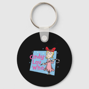 Cindy Lou Who Candy Cane T Shirt Keychain