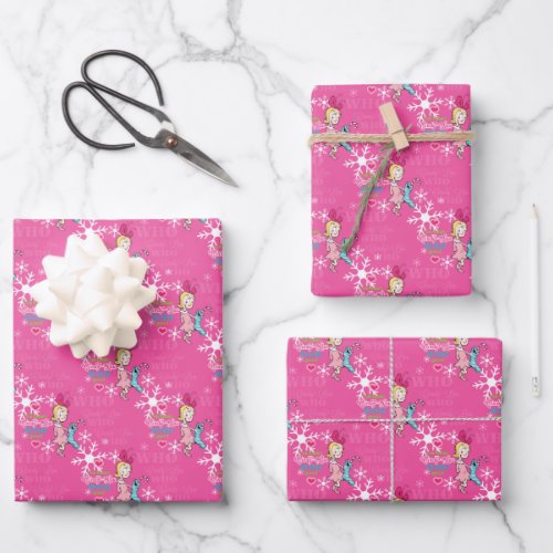 Cindy_Lou Who Good Pink Snowflake Pattern Wrapping Paper Sheets