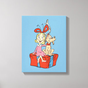 Cindy Lou Who & Max Christmas Gift Canvas Print