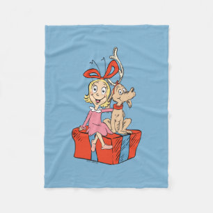 Cindy Lou Who & Max Christmas Gift Fleece Blanket